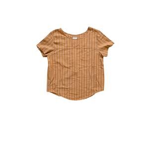 Power of My People POMP The Habitue Cotton Tee Honeycomb Yellow Subtle Stripe Lg